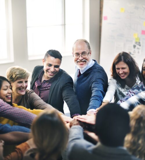 Joined hands for teamwork Joined hands for teamwork